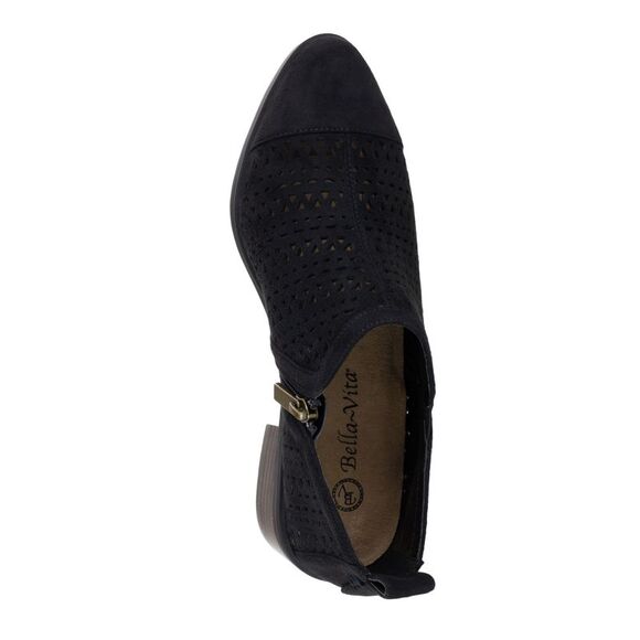 BELLA VITA Womens Black Padded Ashlyn Ii Almond Toe Block Heel Shootie 10 W - Picture 3 of 4